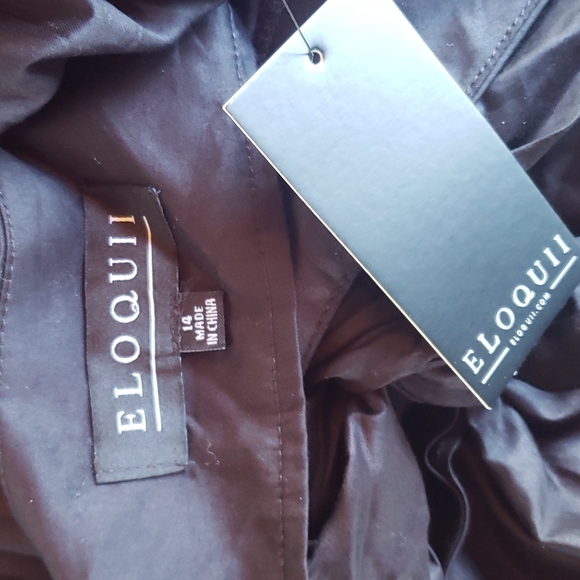 ELOQUII Black Tie Front Midi Dress sz 14 NEW Women's Plus LBD - Picture 7 of 12